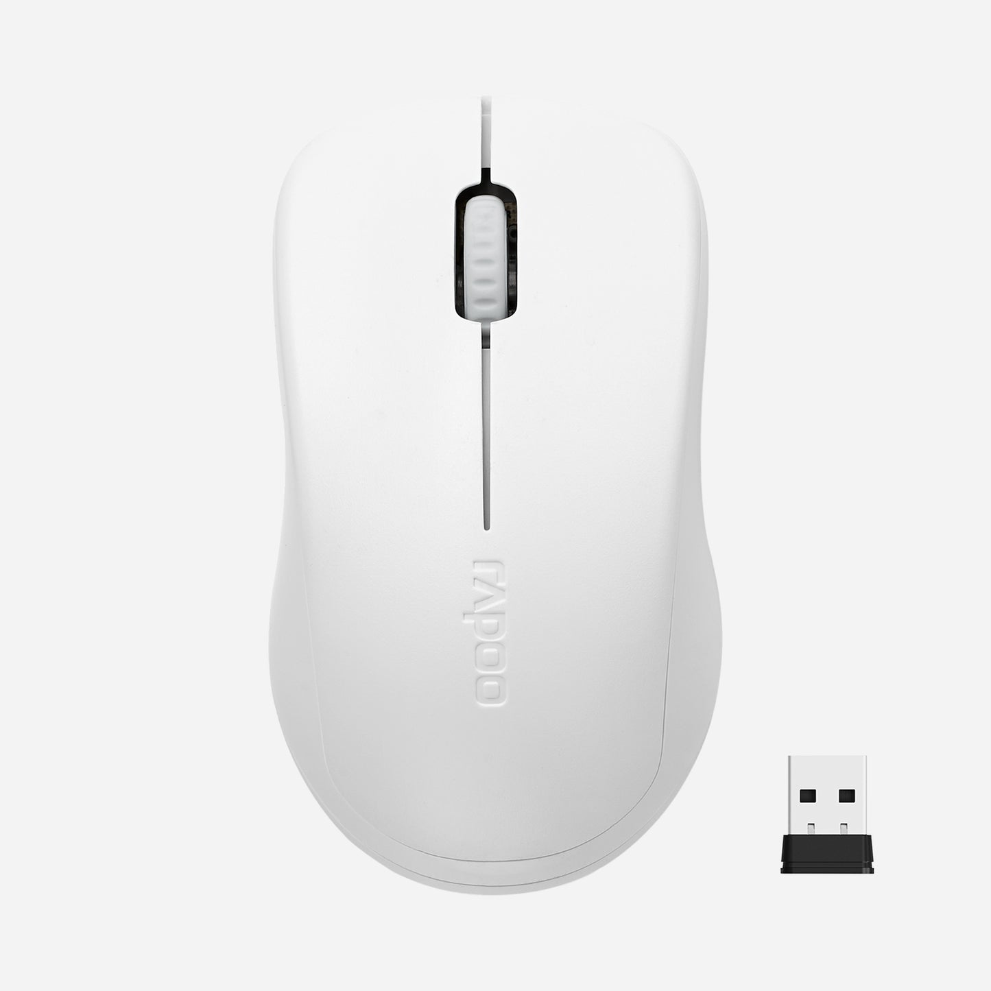 Rapoo 1680 Silent Wireless Mouse, 2.4GHz Cordless Mouse with USB Receiver, 1K DPI, 3 Buttons Computer Mouse with 12M Battery Life, Ambidextrous Computer Mice for PC/Laptop