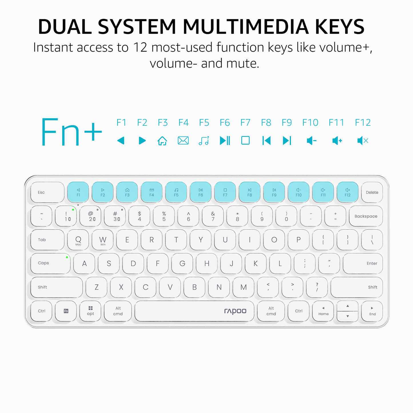 Rapoo 9010M Multi-Device Keyboard and Mouse Combo, 2.4GHz/Bluetooth 5.0/4.0 Wireless Keyboard & Mouse Set for Windows/Mac/Linux/Chrome, Support 4 Devices, Low-Profile Silent Click, Battery Powered