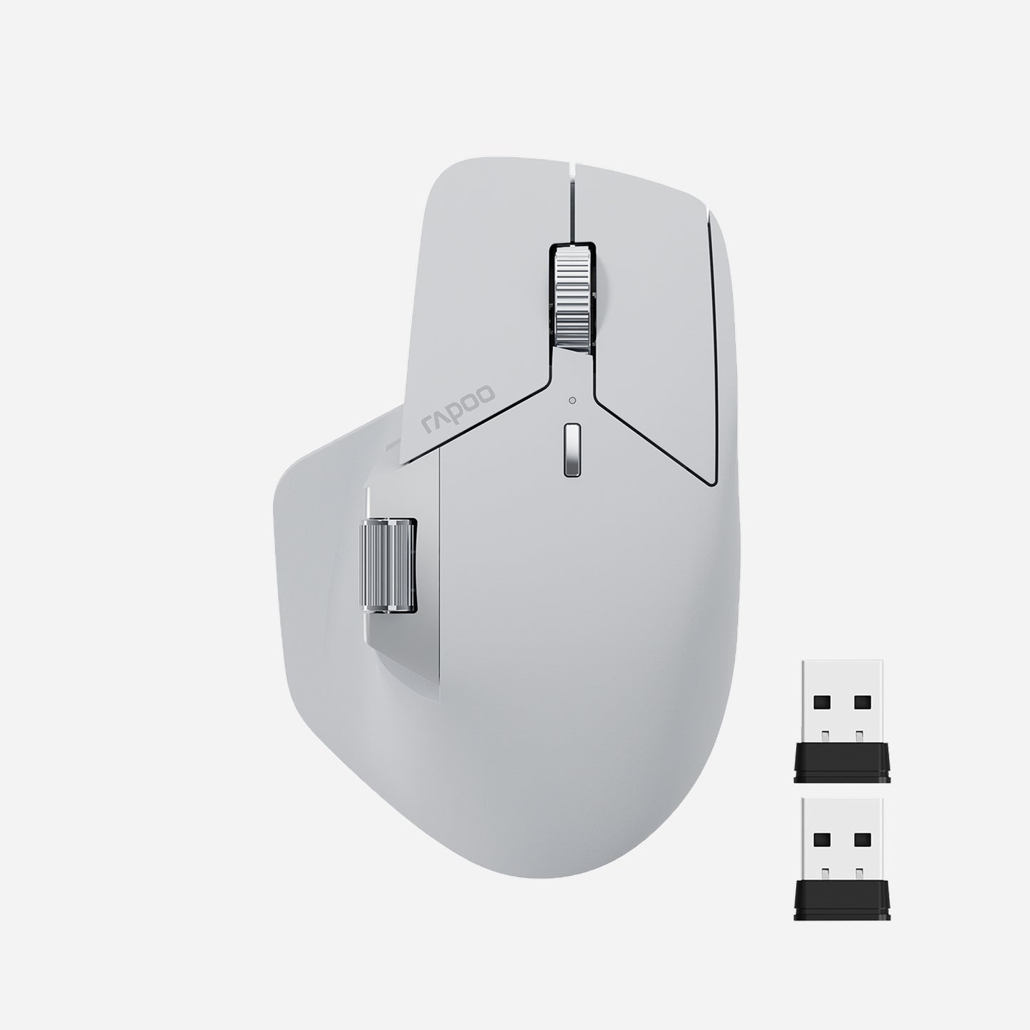 Rapoo MT760 Multi-Device Wireless Mouse, Bluetooth 5.0 and 2.4G Multi-Mode Connection, Up to 4 Devices, 11 Programmable Buttons, 4K DPI, 90 Days Battery Life, PC, Matte Black