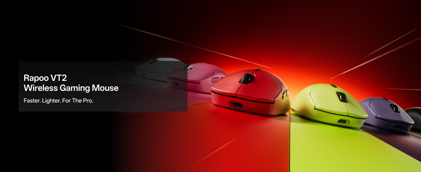 RAPOO VT2 Gen2 gaming mouse available in multiple color options with a clean modern finish