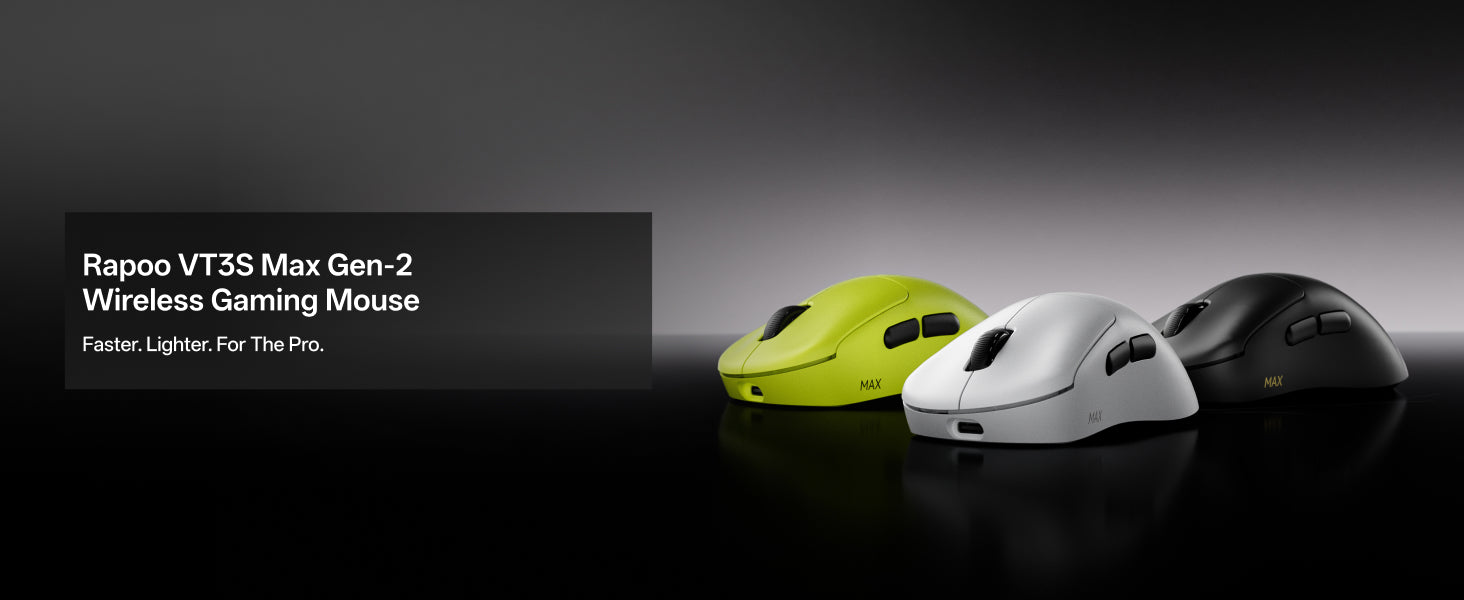 RAPOO VT3S Max Gen-2 gaming mouse available in multiple color options with a modern finish