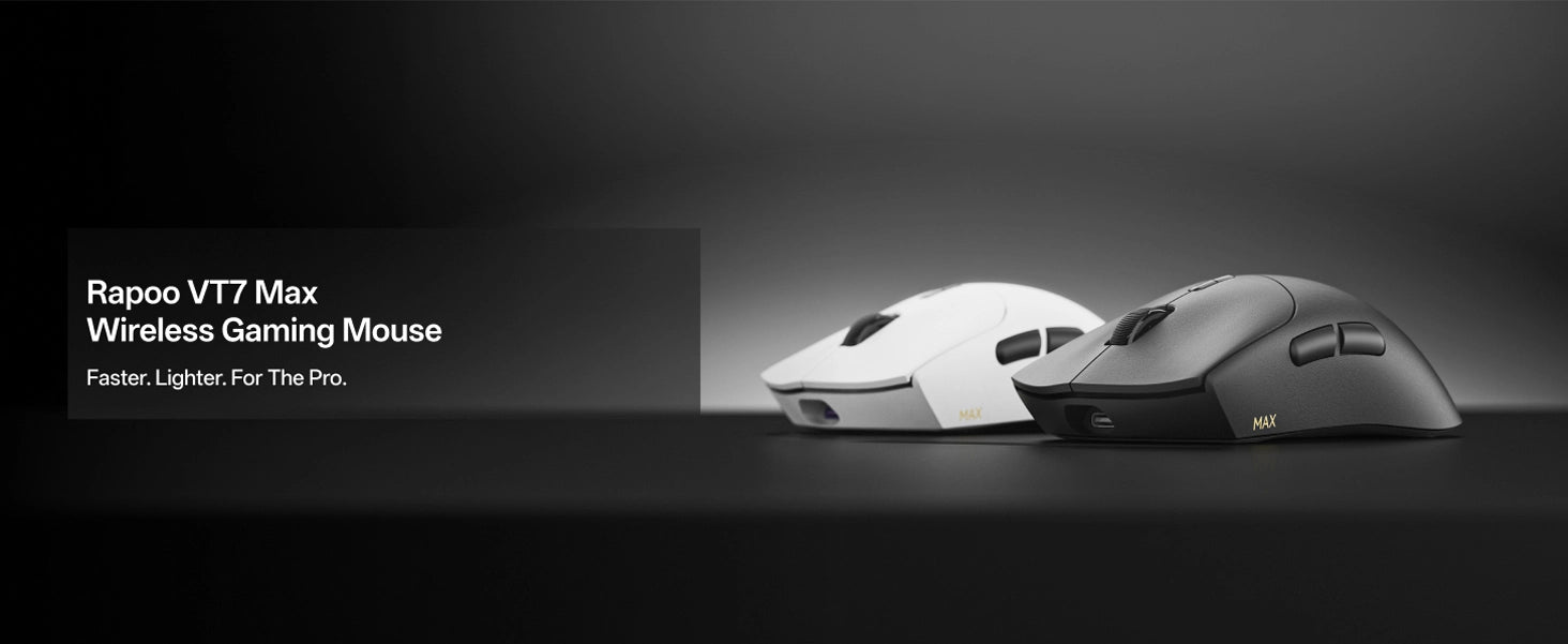 RAPOO VT7 Series Gen-2 gaming mouse available in multiple color options with a minimalist esports aesthetic