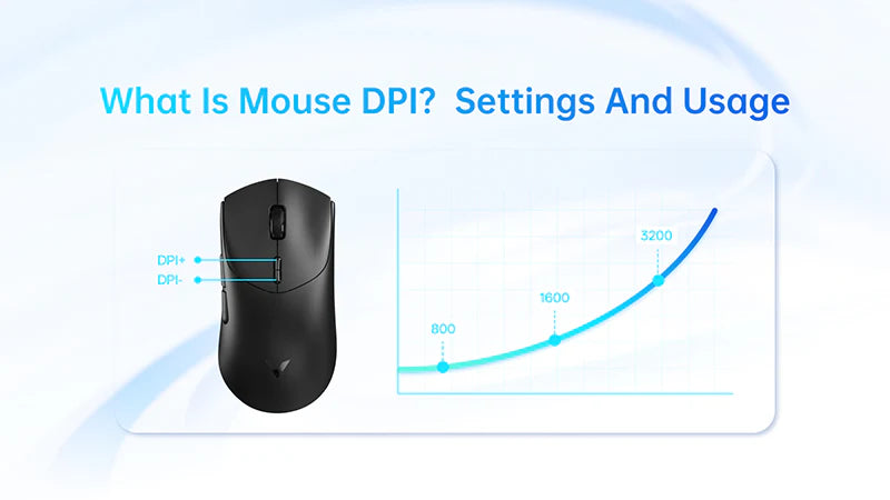 Gaming mouse with DPI increase and decrease buttons