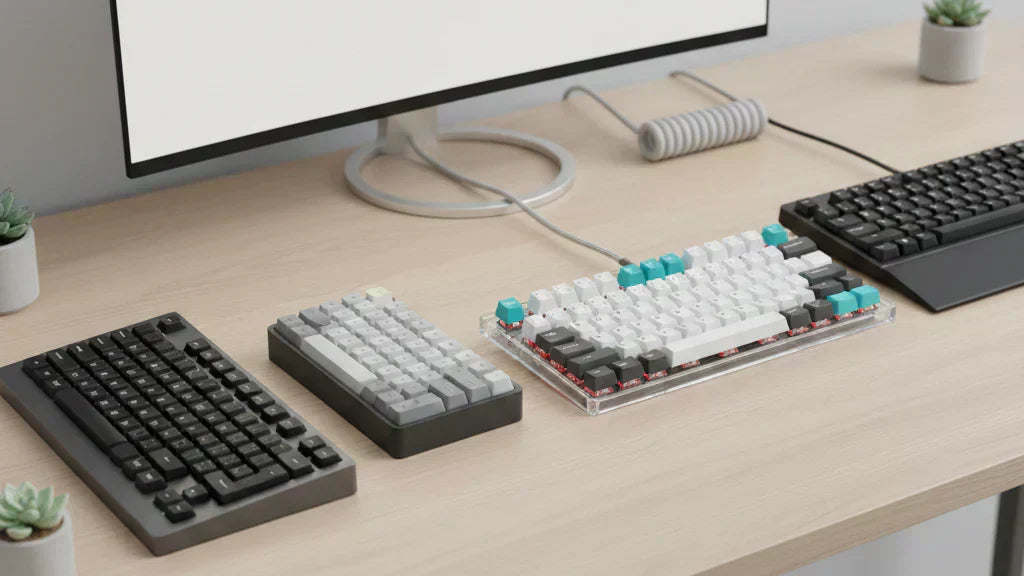 Different types of keyboards on the table