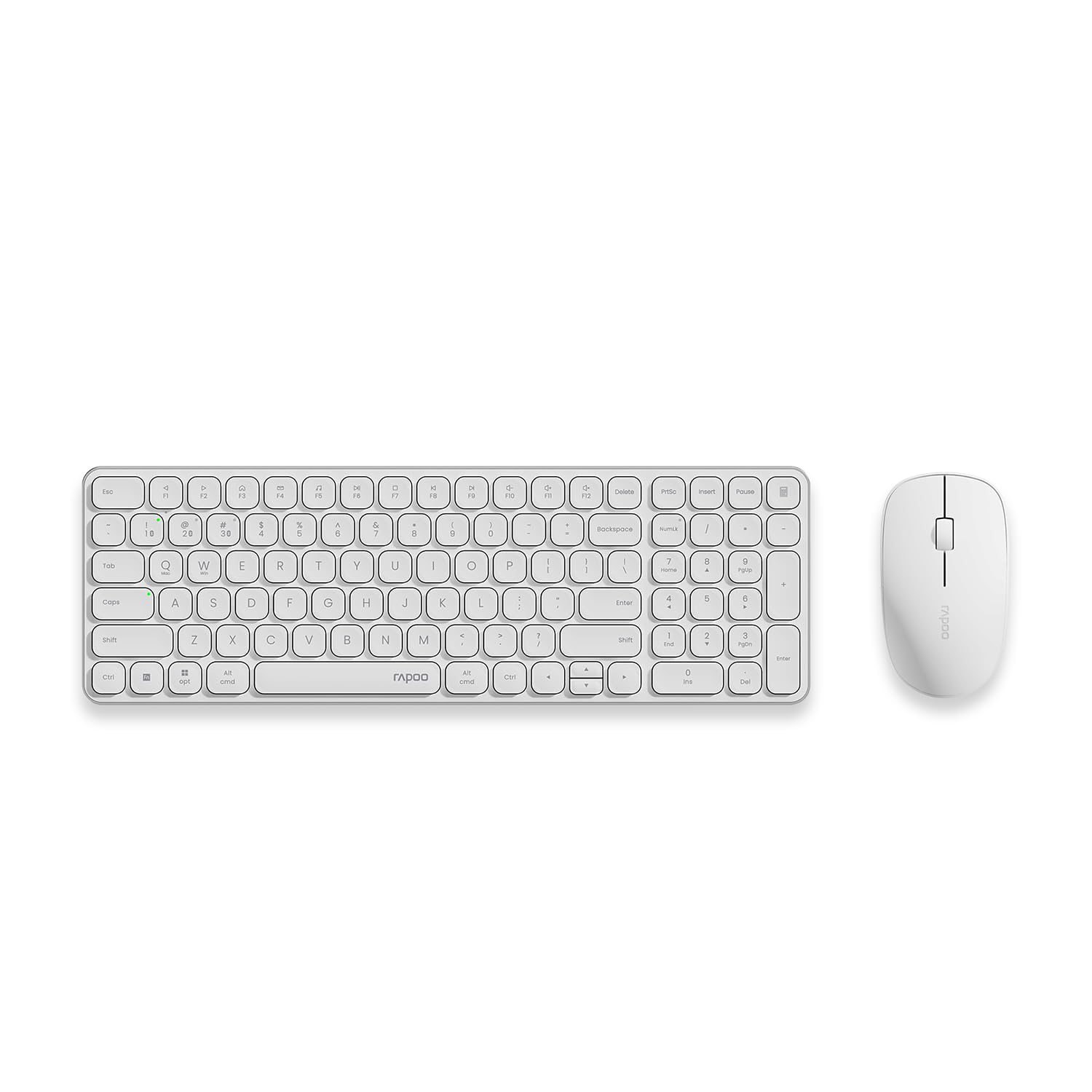 Rapoo 9320M Bluetooth 4.0, 5.0 + 2.4G Wireless Multi-Mode Keyboard Mouse Combo, Aluminum Base, 2400 DPI, 10M Range, Compact
