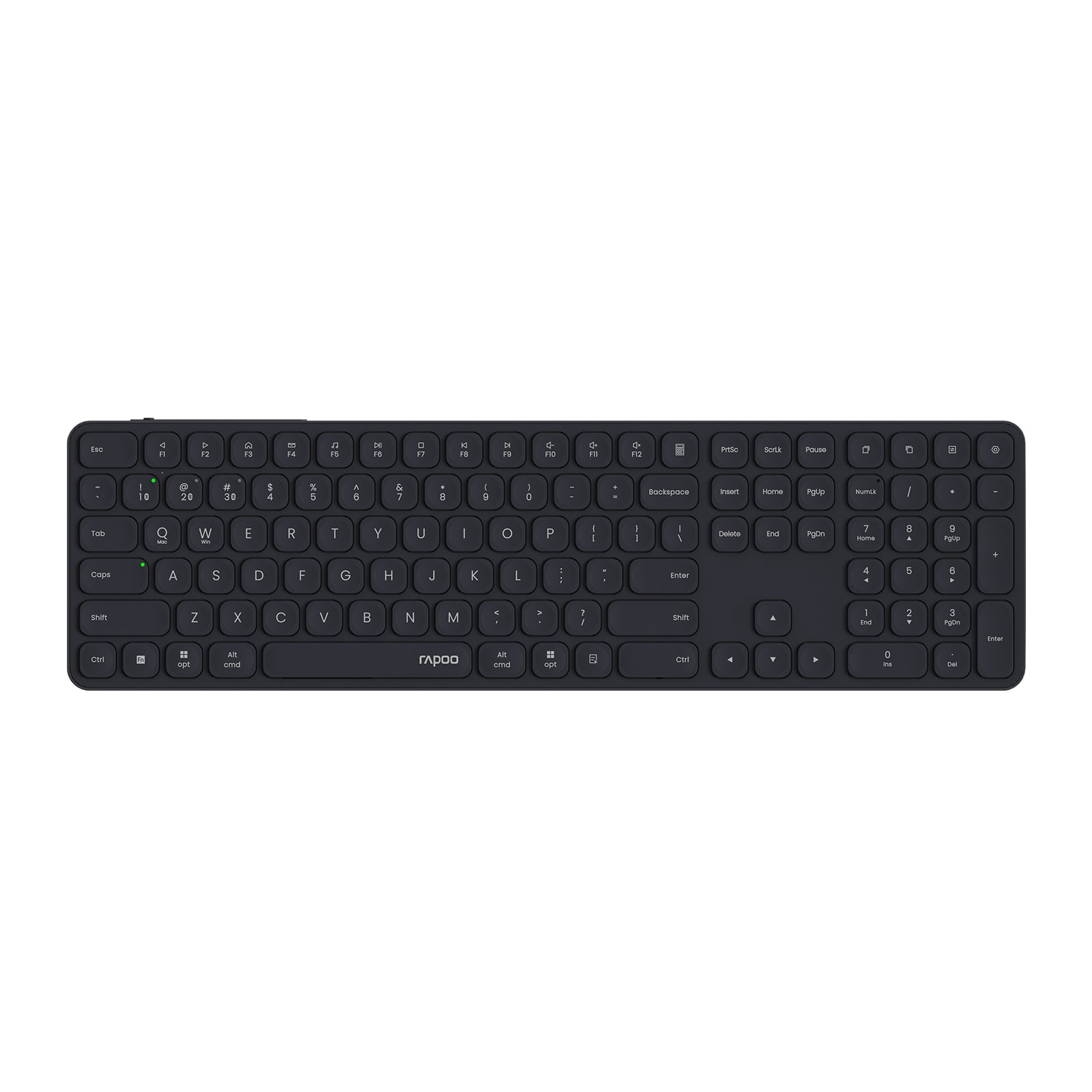 Rapoo E9550L Multi-Device Wireless Keyboard, Blade-Series E9550L 110-Key Ultra-Thin Keyboard, Support 4 Devices, Low-Profile, Quiet, USB-C, Rechargeable, Al-Alloy Frame, for Windows/Mac/Linux/Chrome