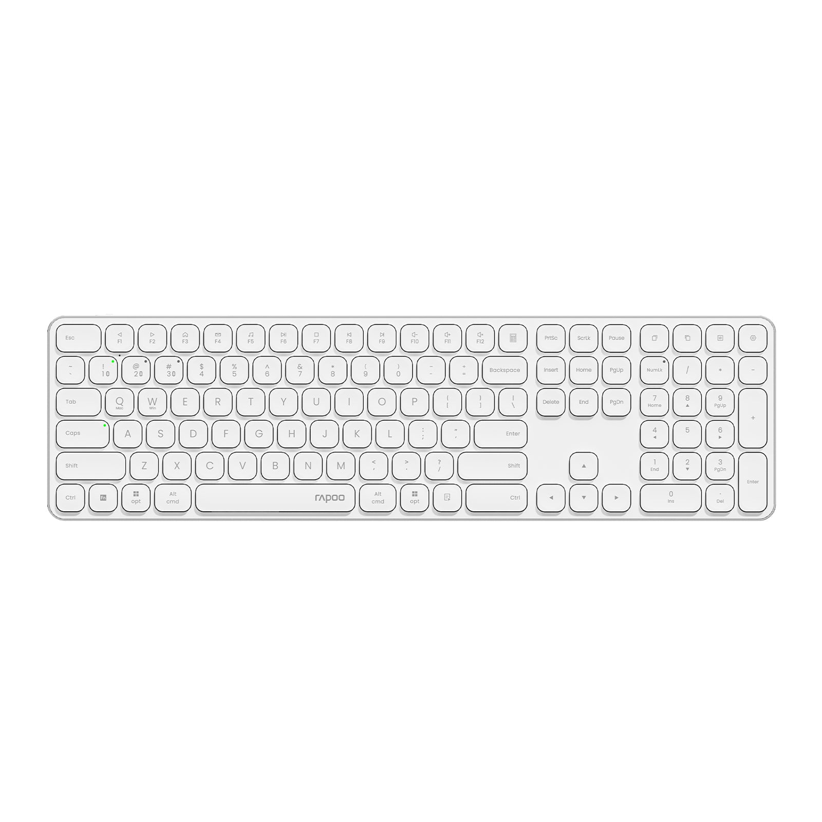 Rapoo E9550L Multi-Device Wireless Keyboard, Blade-Series E9550L 110-Key Ultra-Thin Keyboard, Support 4 Devices, Low-Profile, Quiet, USB-C, Rechargeable, Al-Alloy Frame, for Windows/Mac/Linux/Chrome