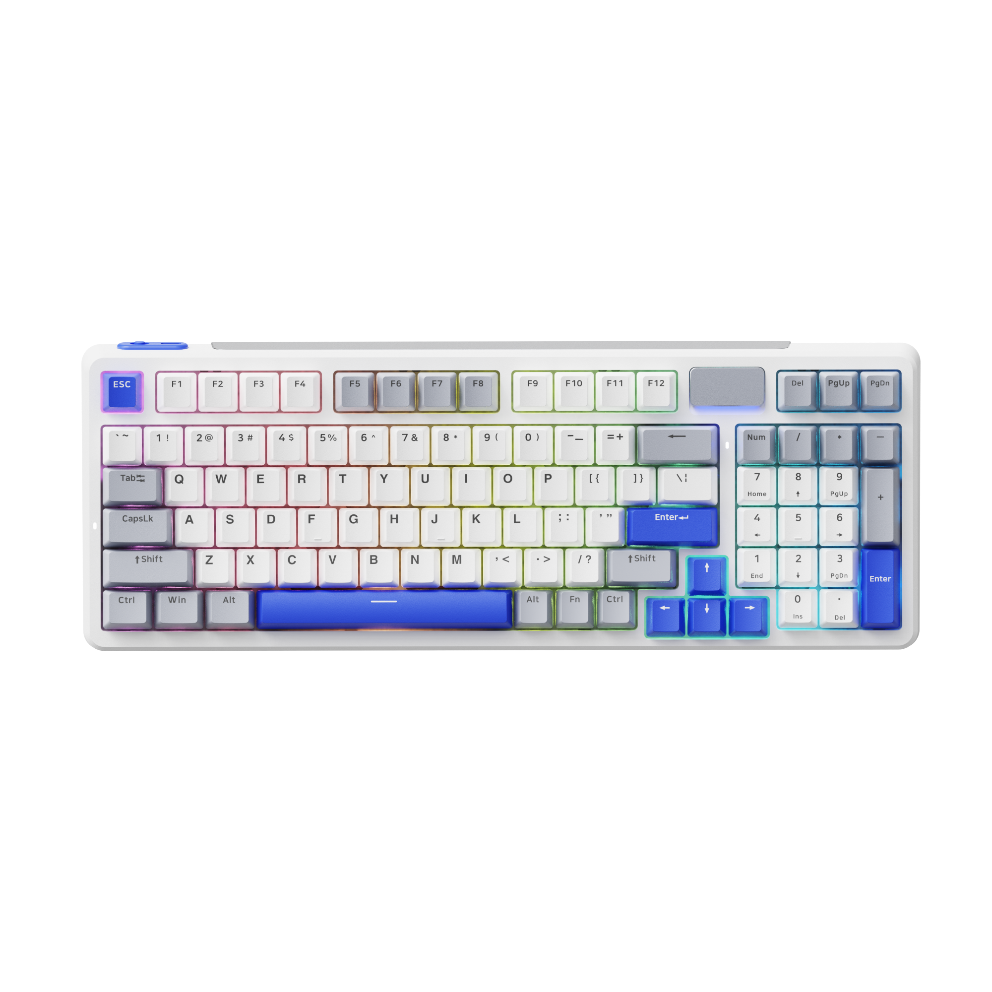 Rapoo V700DIY-98 Wireless Mechanical Keyboard, BT5.0 + 2.4GHz, Hot Swappable Custom Gaming Keyboard, Speed Silver Linear Switch, 16.8M Per-Key RGB, Gasket Mount, Creamy Sound, Full NKRO Anti-Ghosting
