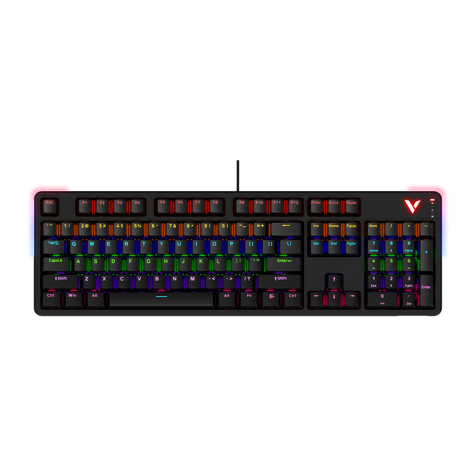 Rapoo V500 Pro Wired Mechanical Gaming Keyboard 104/98/87 Keys