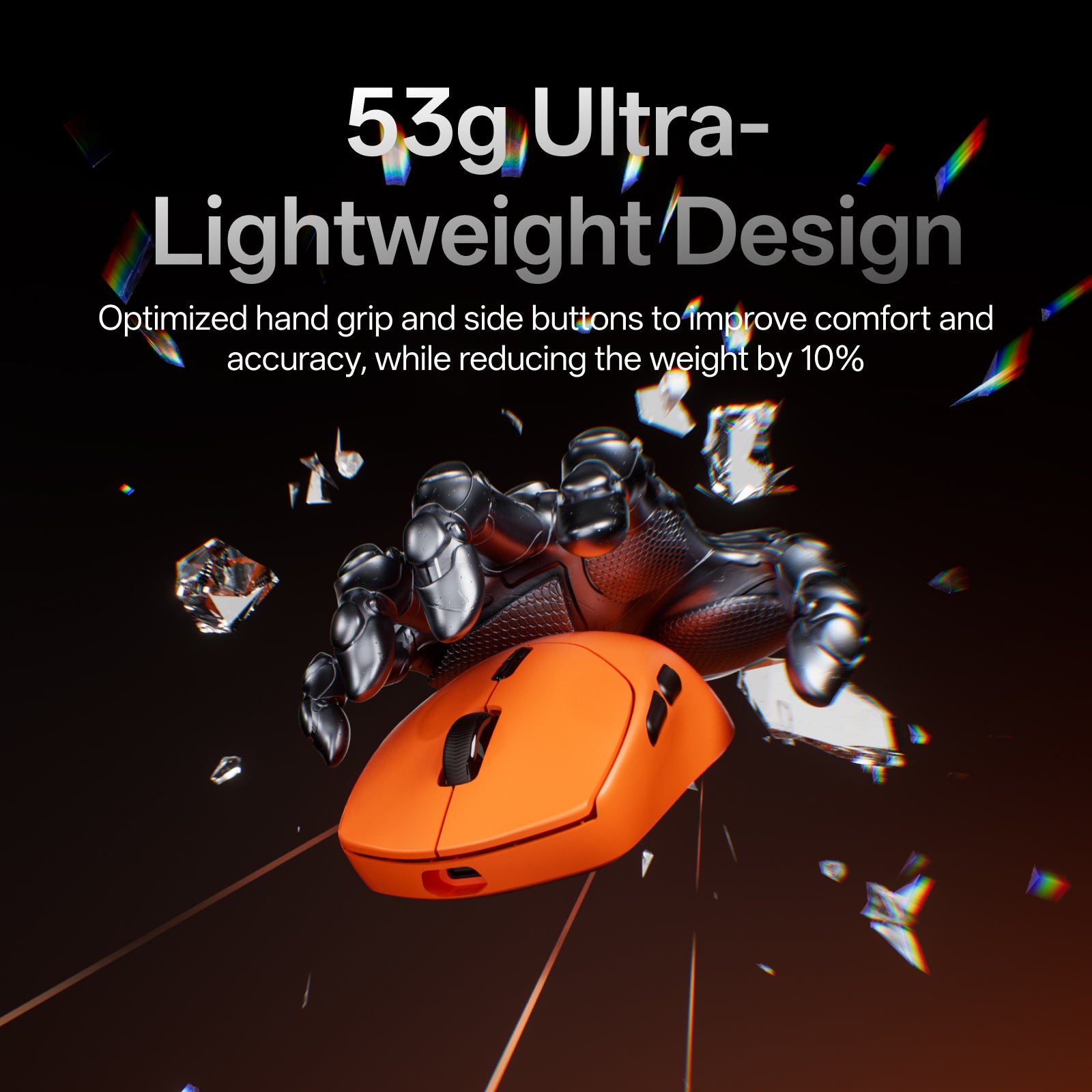 Rapoo VT1 MAX gen2 orange(オレンジ)　充電ドッグセット VT1 MAX Gen-2 49g Wireless Gaming Mouse with 30K Sensor & 8K