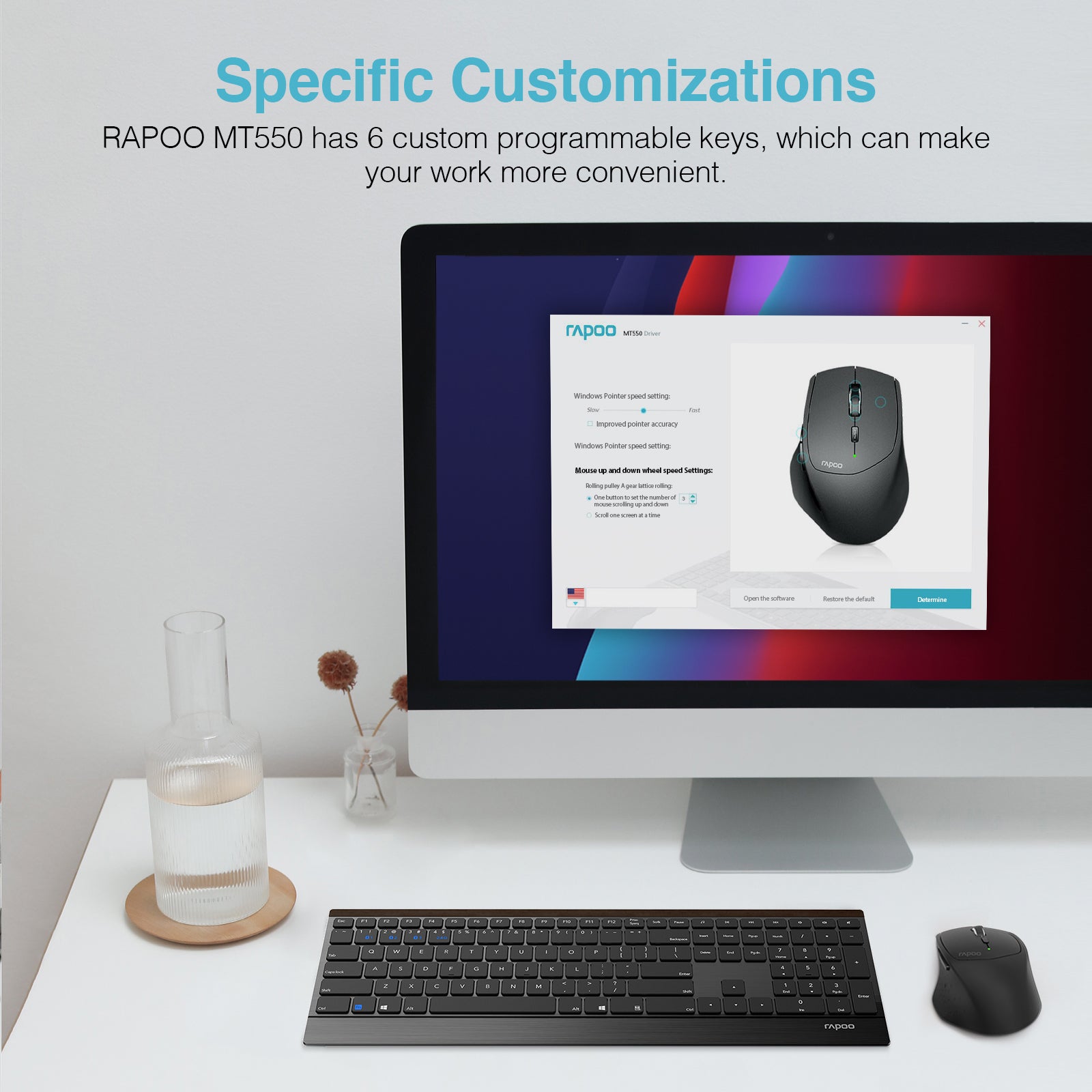 Rapoo 9500M Multi-Device Wireless Keyboard and Mouse Combo