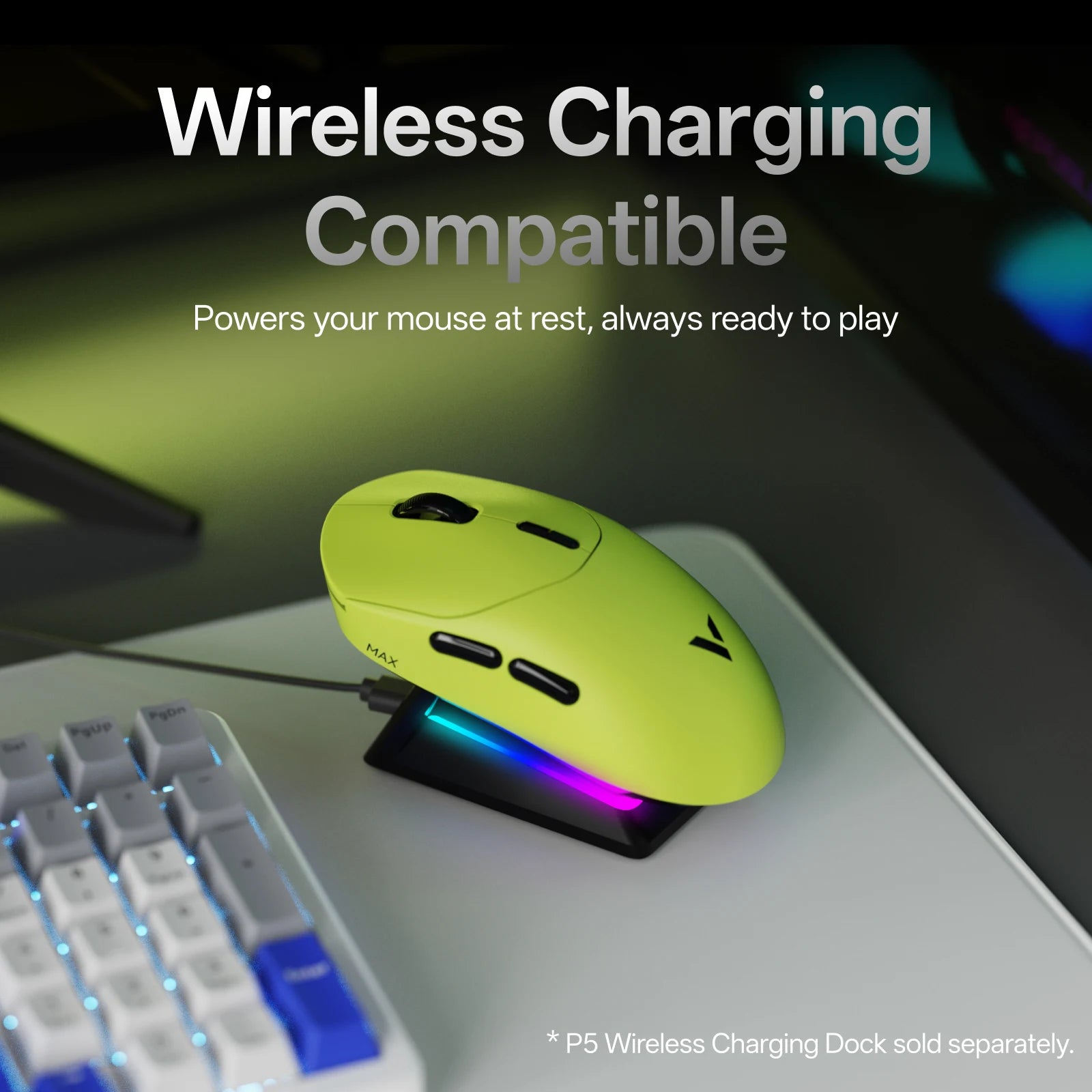 Rapoo VT2 Max Light weight Wireless Gaming Mouse with wireless charging base