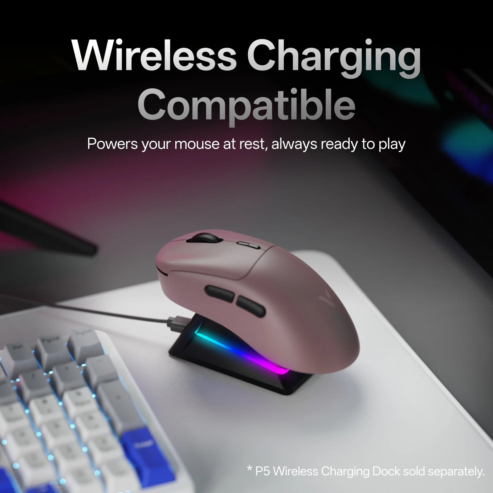Rapoo VT3 Ergonomic Wireless Esports FPS Gaming Mouse support wireless charging