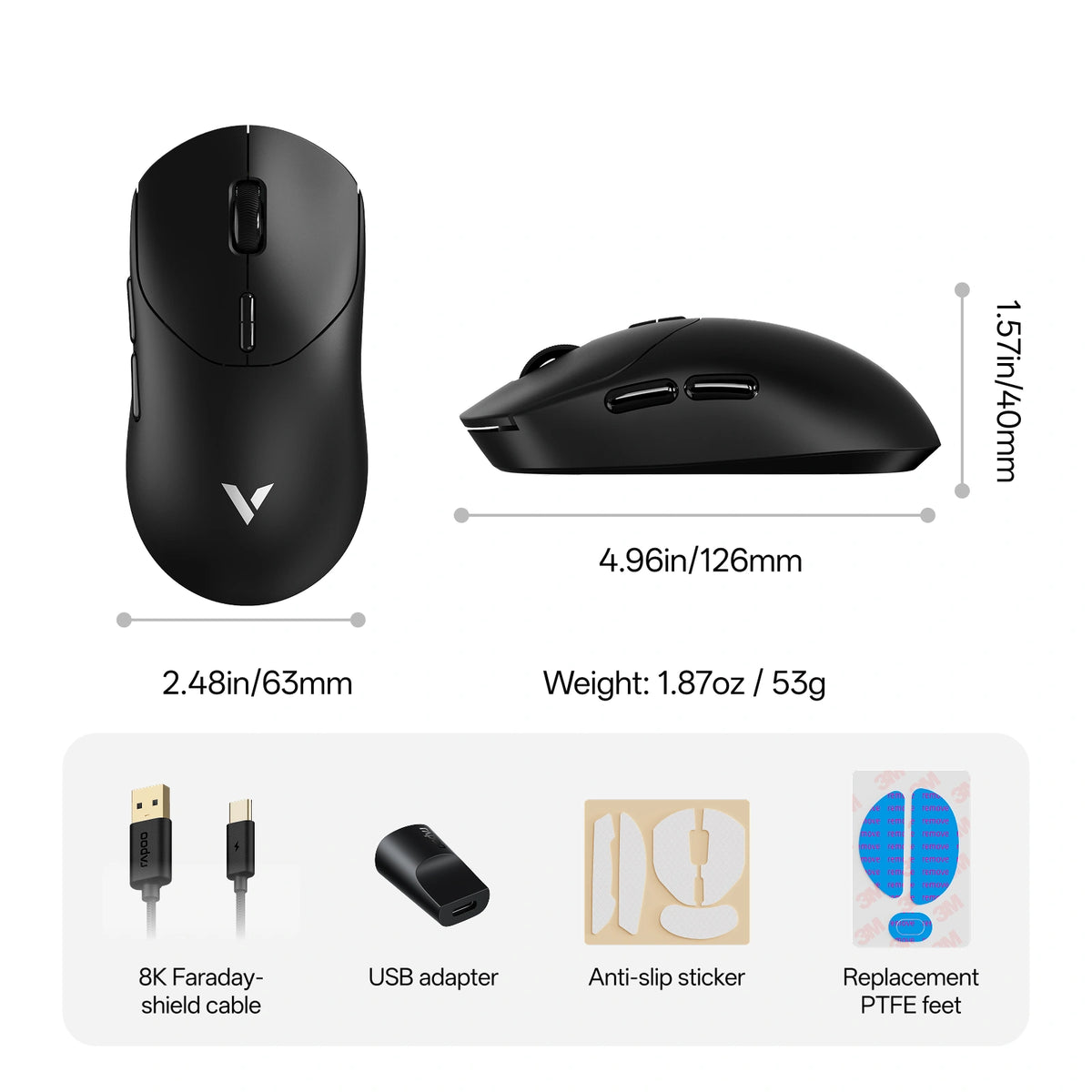 Mouse Vt2 VT2 Max Gen-2 53g Lightweight Symmetrical Wireless Gaming Mouse – RAPOO