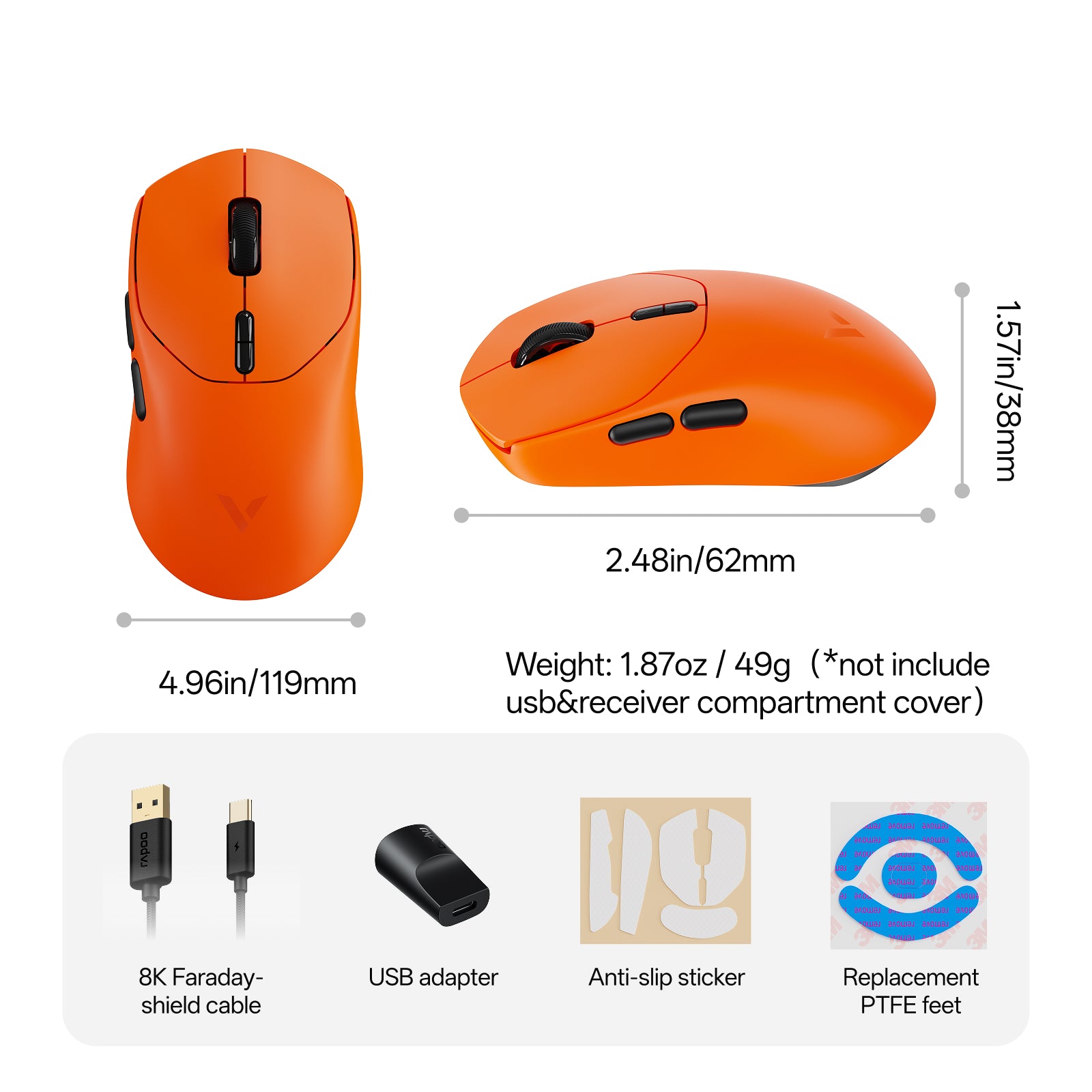 マウス・トラックボール Rapoo VT1 MAX White Gen2 VT1 MAX Gen-2 49g Wireless Gaming Mouse with 30K Sensor & 8K