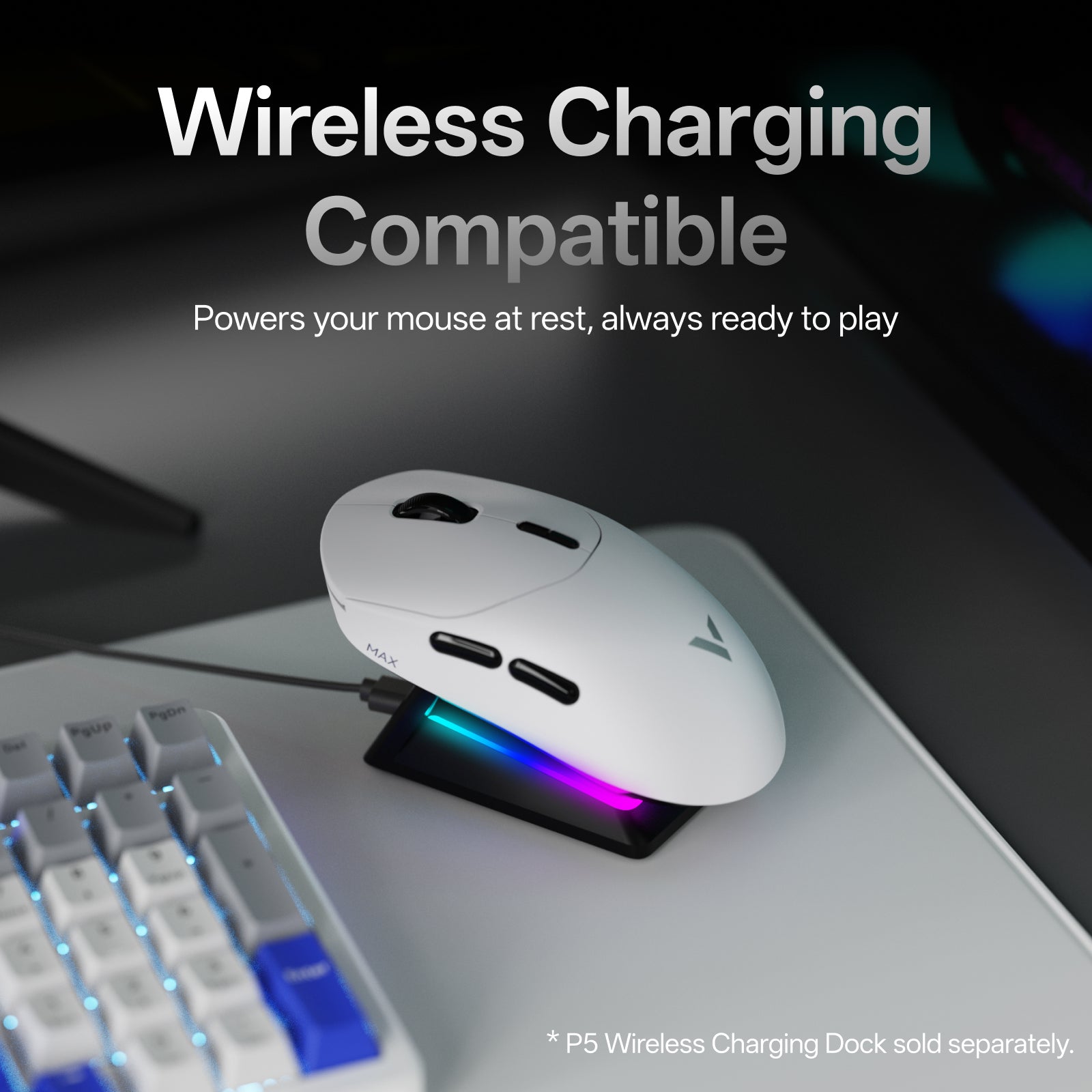 RAPOO VT2 Max Gen-2 & V700-98 Gaming Combo with P5 Charging Dock