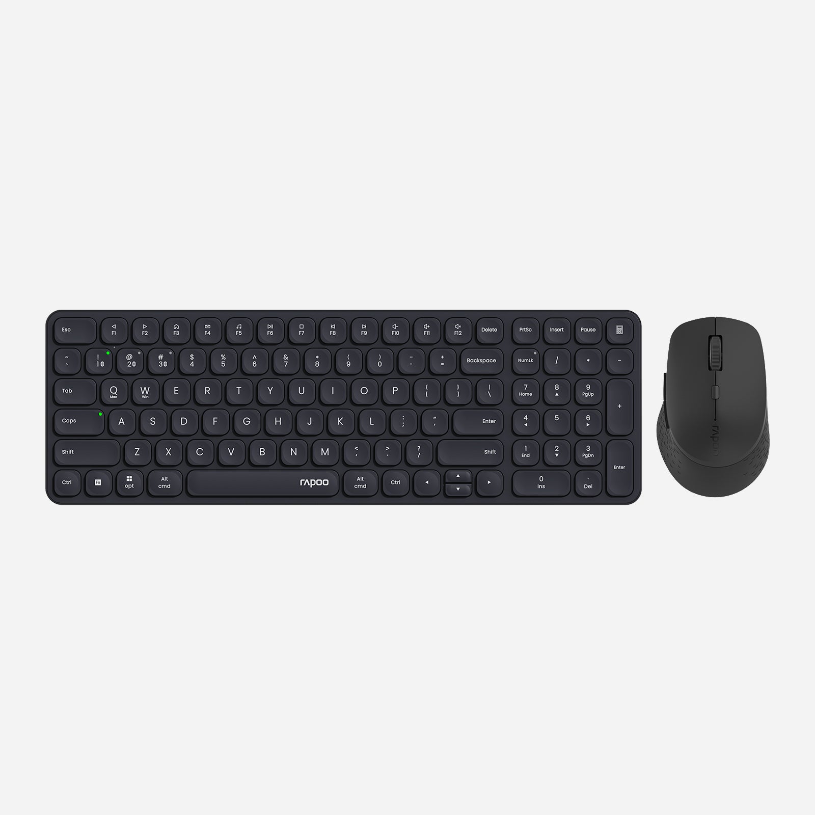 Rapoo 9360M Wireless Keyboard and Mouse Combo, Blade-Series E9310M 99-Key Ultra-Thin Keyboard and M300G Silent Mouse, Support 4 Devices, Quiet, Compact, Battery Powered, for Windows/Mac/Linux/Chrome