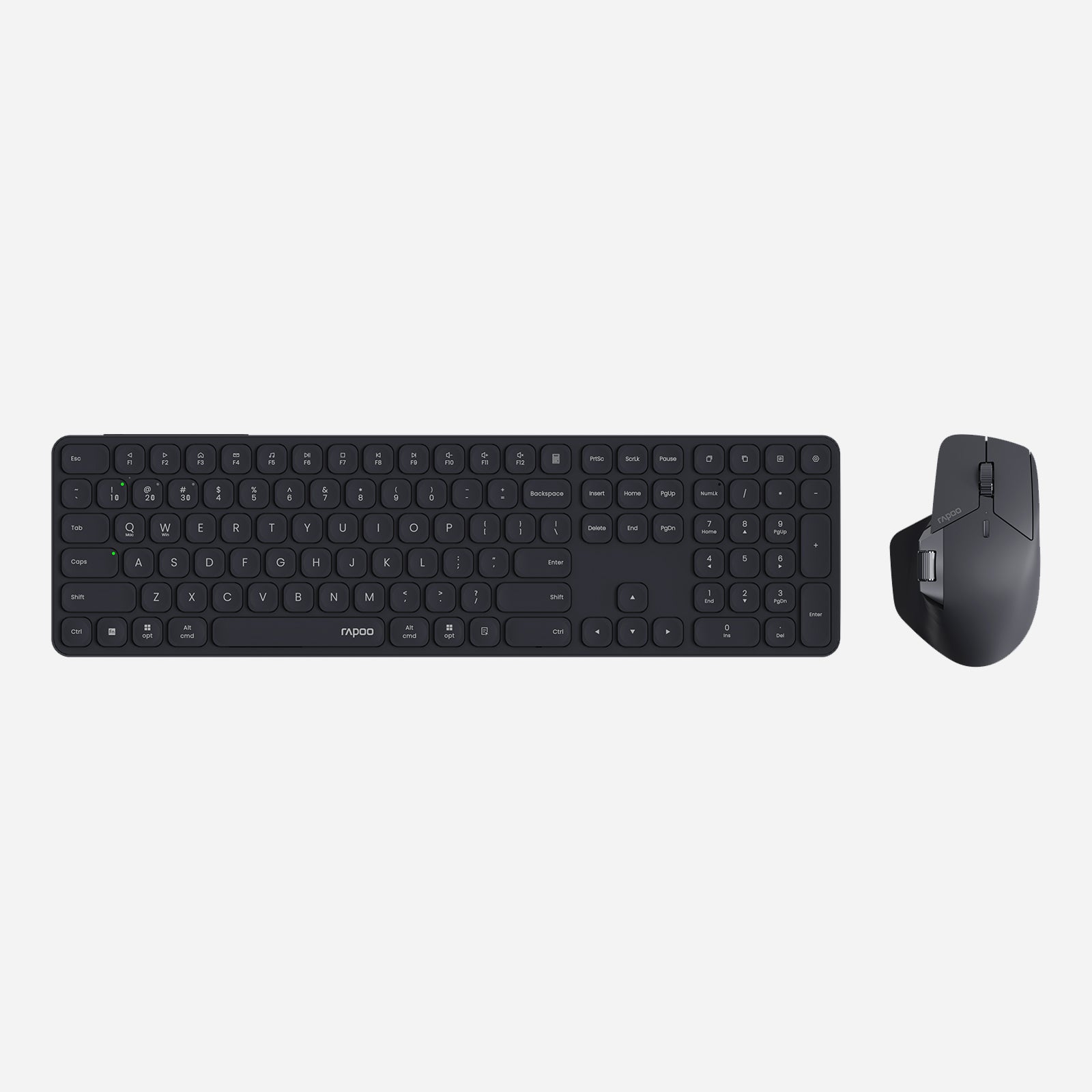 Rapoo 9560M Wireless Keyboard and Mouse Combo, Blade-Series E9550L 110-Key Ultra-Thin Keyboard and MT760SE Wireless Mouse, Support 4 Devices, Quiet, USB-C, Rechargeable, for Windows/Mac/Linux/Chrome