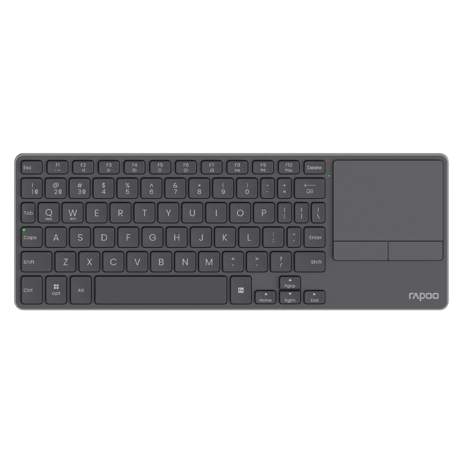 Rapoo E900T Portable Wireless Keyboard with Touchpad, Multi-Device HTPC Keyboard for PC-connected TV/Tablet/Steam Deck/Gaming Console/Raspberry Pi/Mini PC - Support Touch Gestures for Windows & Mac
