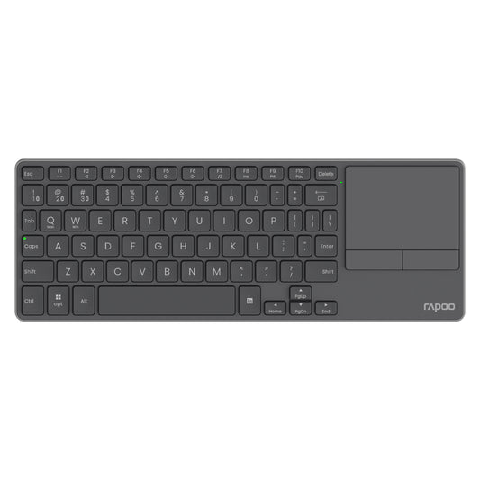 Rapoo E900T Portable Wireless Keyboard with Touchpad, Multi-Device HTPC Keyboard for PC-connected TV/Tablet/Steam Deck/Gaming Console/Raspberry Pi/Mini PC - Support Touch Gestures for Windows & Mac