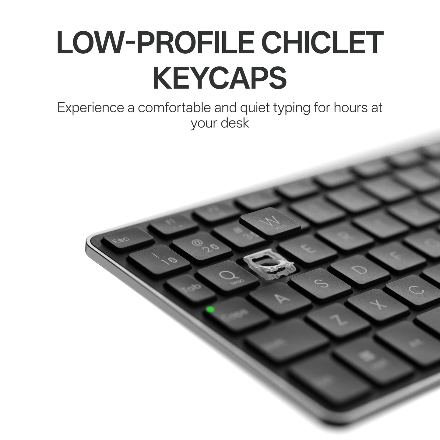 Rapoo E900T Portable Wireless Keyboard with Touchpad, Multi-Device HTPC Keyboard for PC-connected TV/Tablet/Steam Deck/Gaming Console/Raspberry Pi/Mini PC - Support Touch Gestures for Windows & Mac