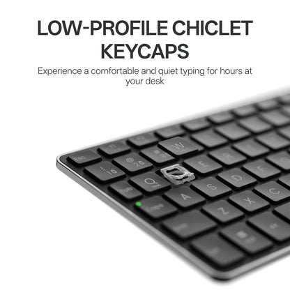 Rapoo E900T Portable Wireless Keyboard with Touchpad, Multi-Device HTPC Keyboard for PC-connected TV/Tablet/Steam Deck/Gaming Console/Raspberry Pi/Mini PC - Support Touch Gestures for Windows & Mac