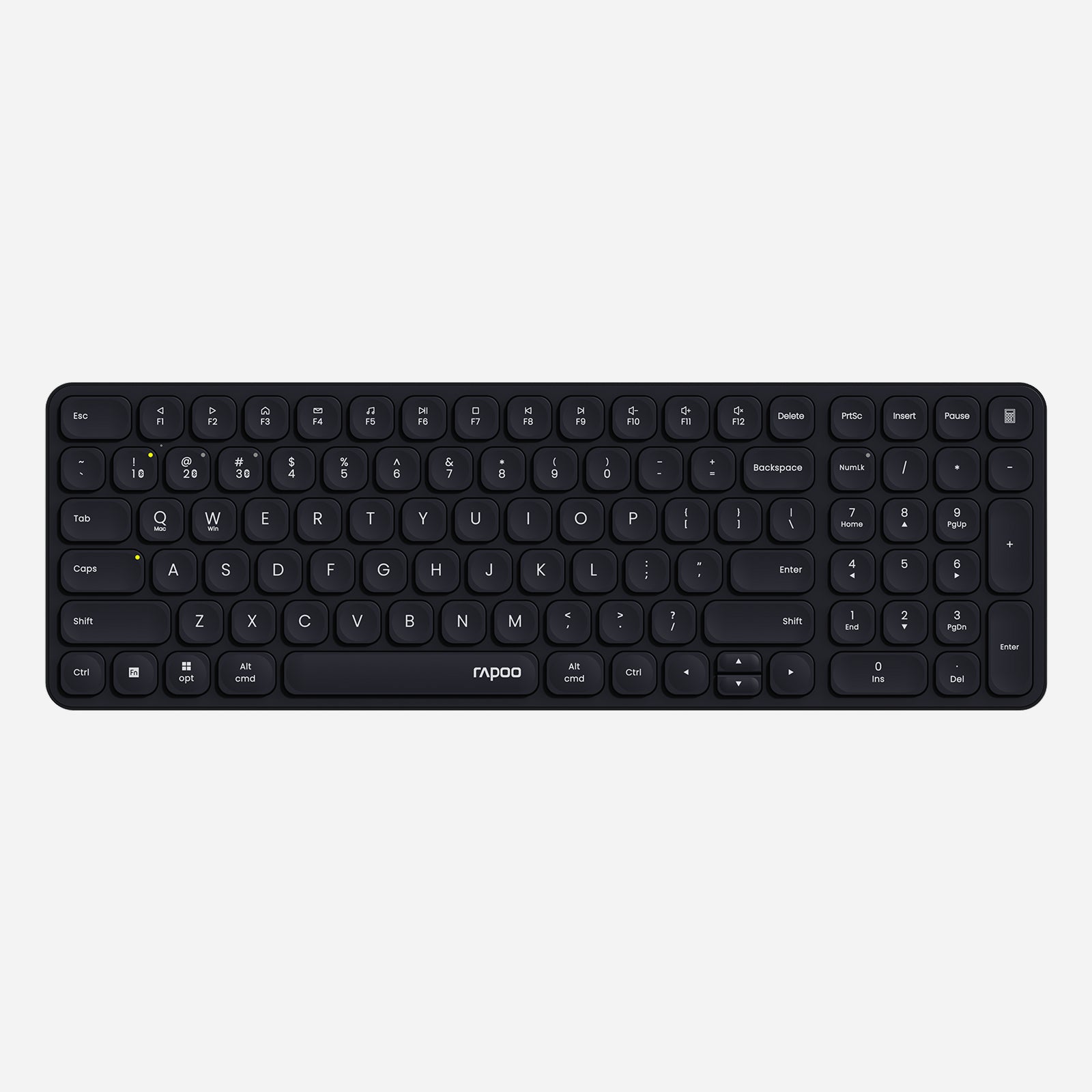 Rapoo E9310M Wireless Keyboard for Mac/iPad/PC, Multi-Device Bluetooth Keyboard with Number Pad, Low-Profile, Quiet Typing, 99-Key, Battery Powered, Support 4 Devices for Windows, Linux, Chrome, Mac