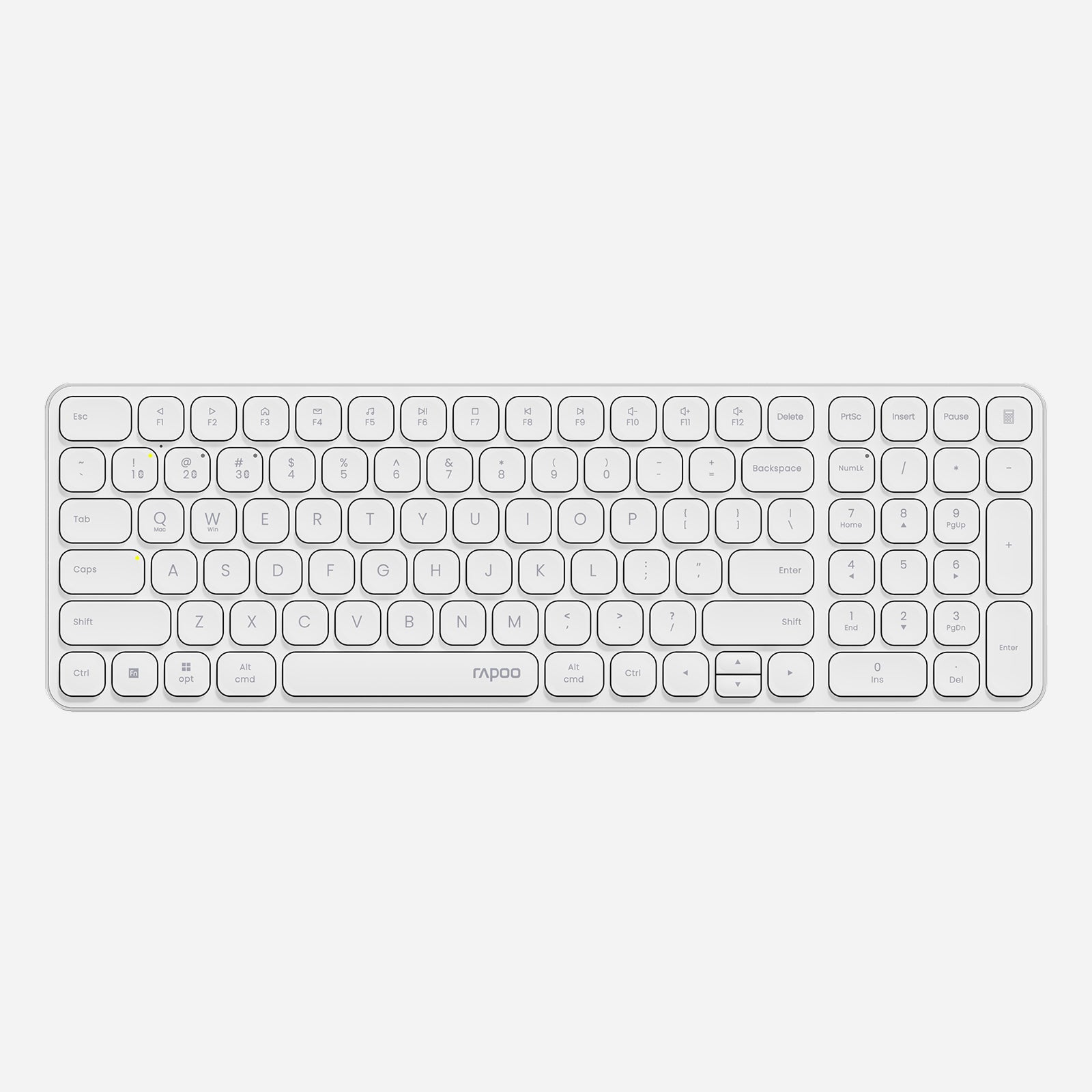Rapoo E9310M Wireless Keyboard for Mac/iPad/PC, Multi-Device Bluetooth Keyboard with Number Pad, Low-Profile, Quiet Typing, 99-Key, Battery Powered, Support 4 Devices for Windows, Linux, Chrome, Mac