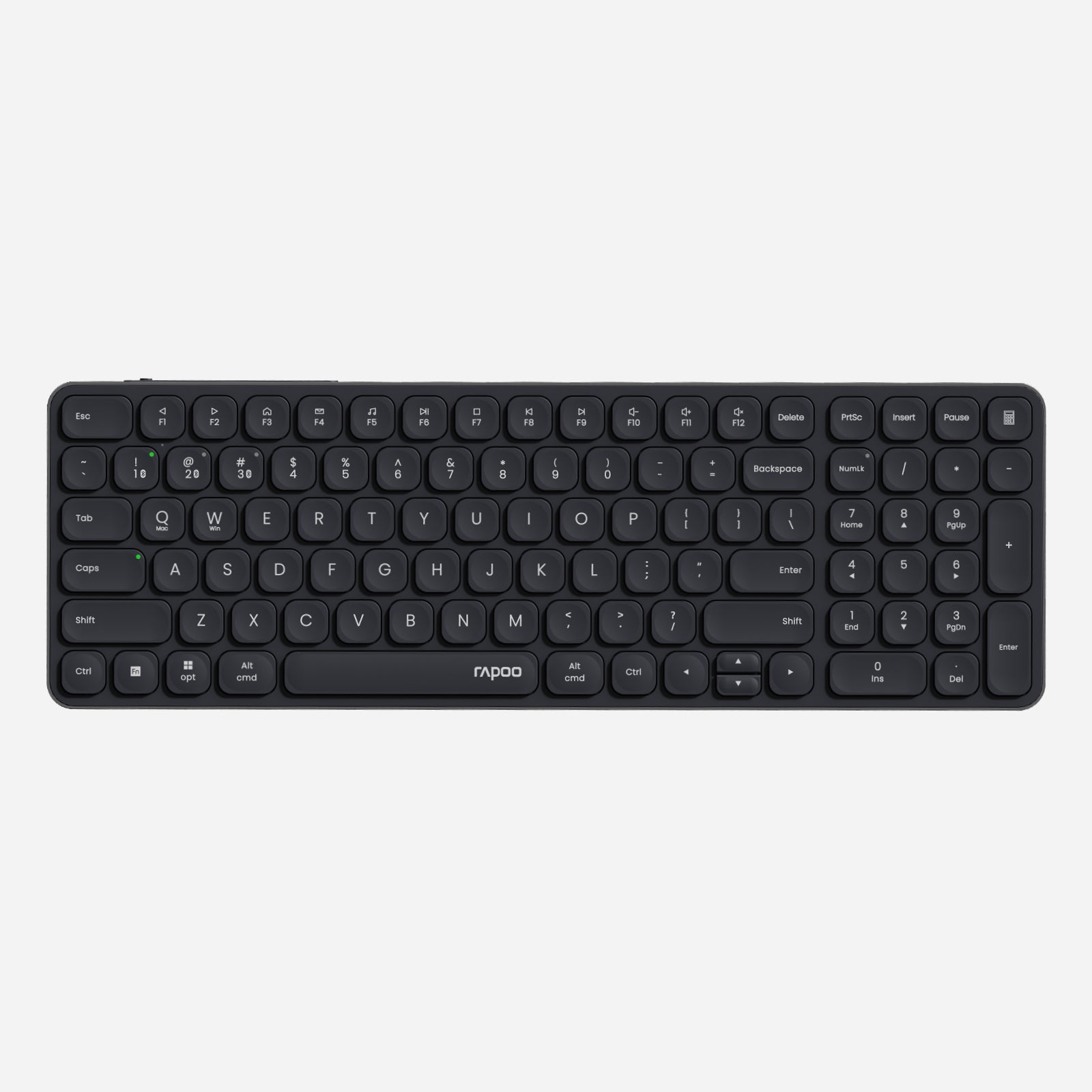 Rapoo E9350L Multi-Device Wireless Keyboard, Blade-Series E9350L 99-Key Ultra-Thin Keyboard, Support 4 Devices, Low-Profile, Quiet, USB-C, Rechargeable, Al-Alloy Frame, for Windows/Mac/Linux/Chrome