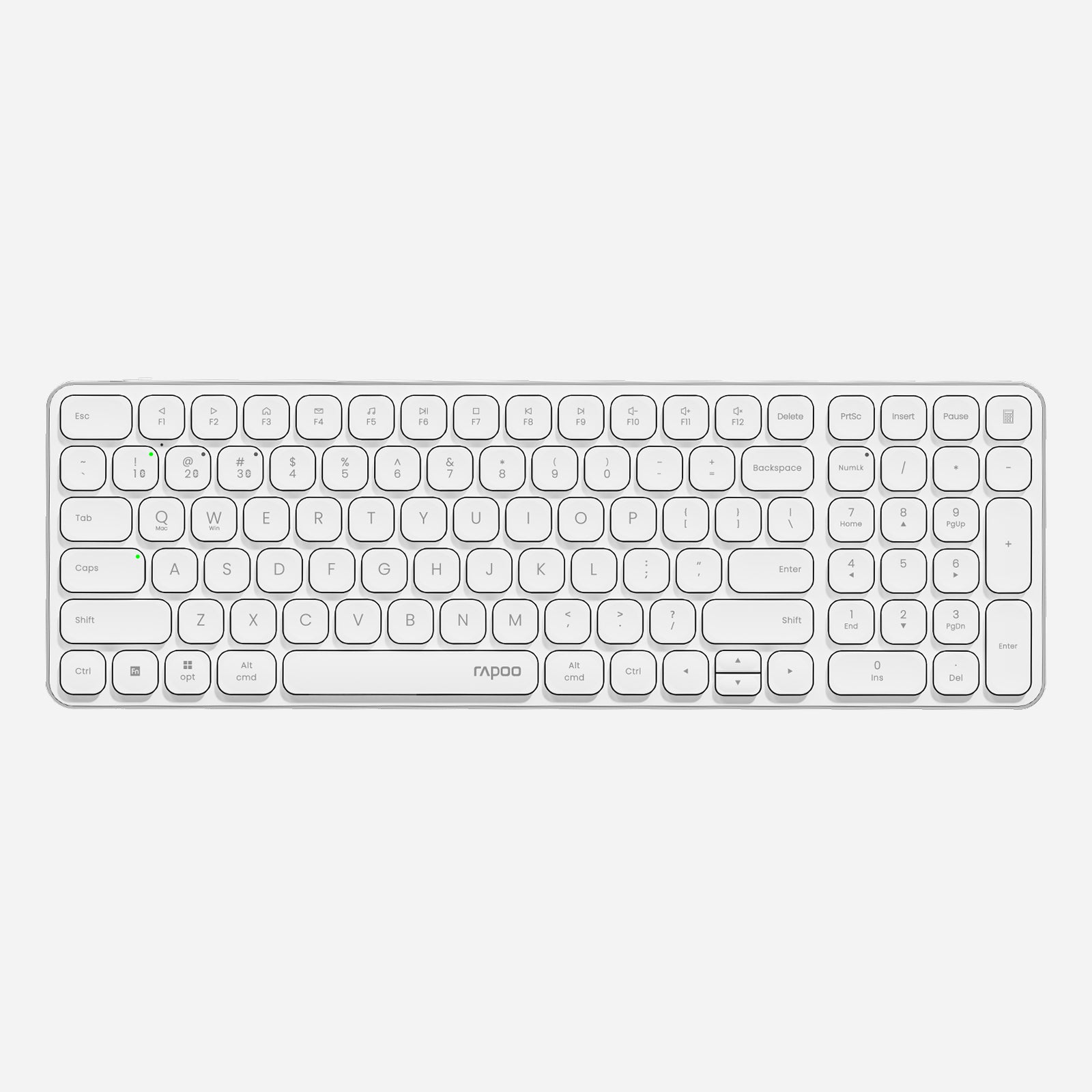 Rapoo E9350L Multi-Device Wireless Keyboard, Blade-Series E9350L 99-Key Ultra-Thin Keyboard, Support 4 Devices, Low-Profile, Quiet, USB-C, Rechargeable, Al-Alloy Frame, for Windows/Mac/Linux/Chrome