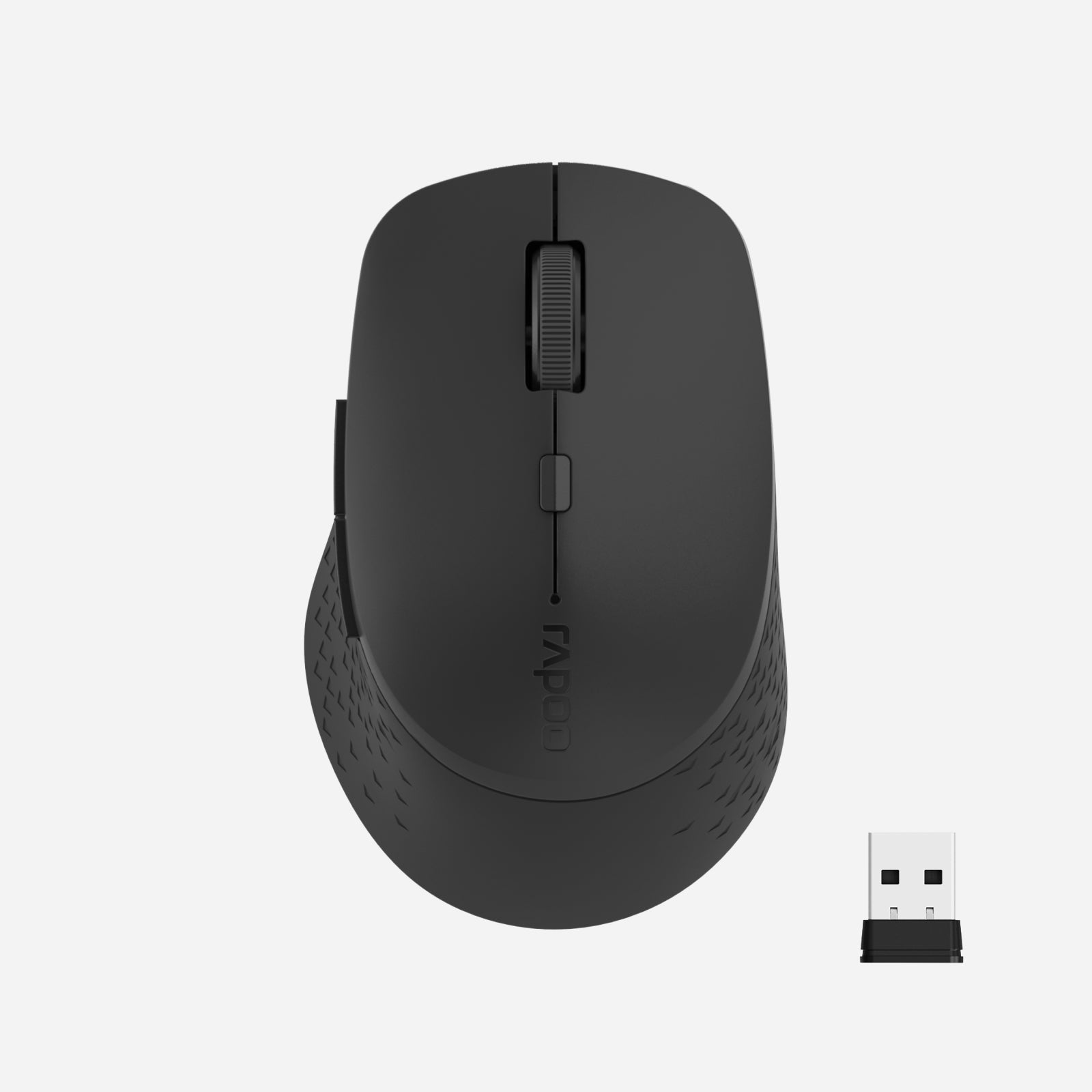 Rapoo M300G Silent Wireless Mouse, Bluetooth Mouse for Laptop, 2.4GHz with USB Receiver Computer Mouse, 2400 Adjustable DPI Optical Tracking, 1 Year Battery Life, Compatible with PC