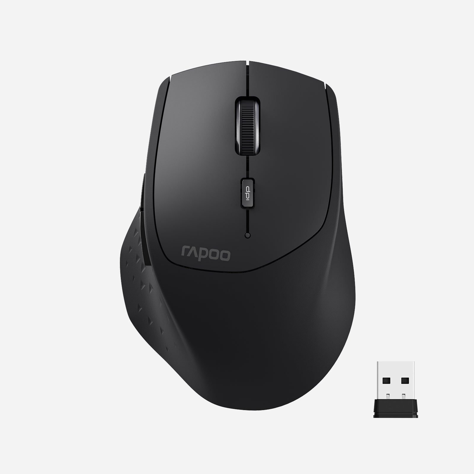 Rapoo MT550 Multi-Device Wireless Mouse for Small/Medium Hands, Bluetooth 5.0/3.0 + 2.4GHz Wireless Optical Mouse with USB Nano Receiver, Ergonomic Silent Clicking Cordless Computer Mice for PC, Tablet, Laptop