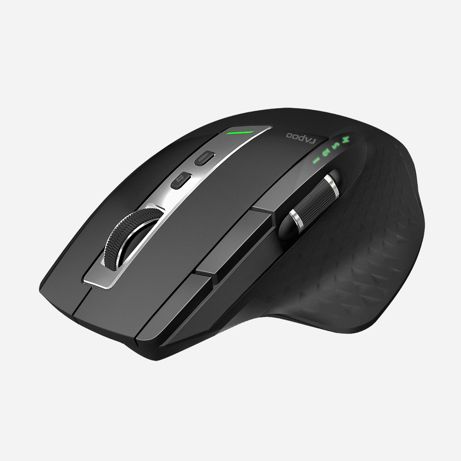 Ratón inalámbrico multidispositivo Rapoo MT750, recargable, con 4 DPI ajustables, ergonómico, programable y con rodillo lateral, para ordenador portátil y de escritorio (3 Bluetooth + USB). 