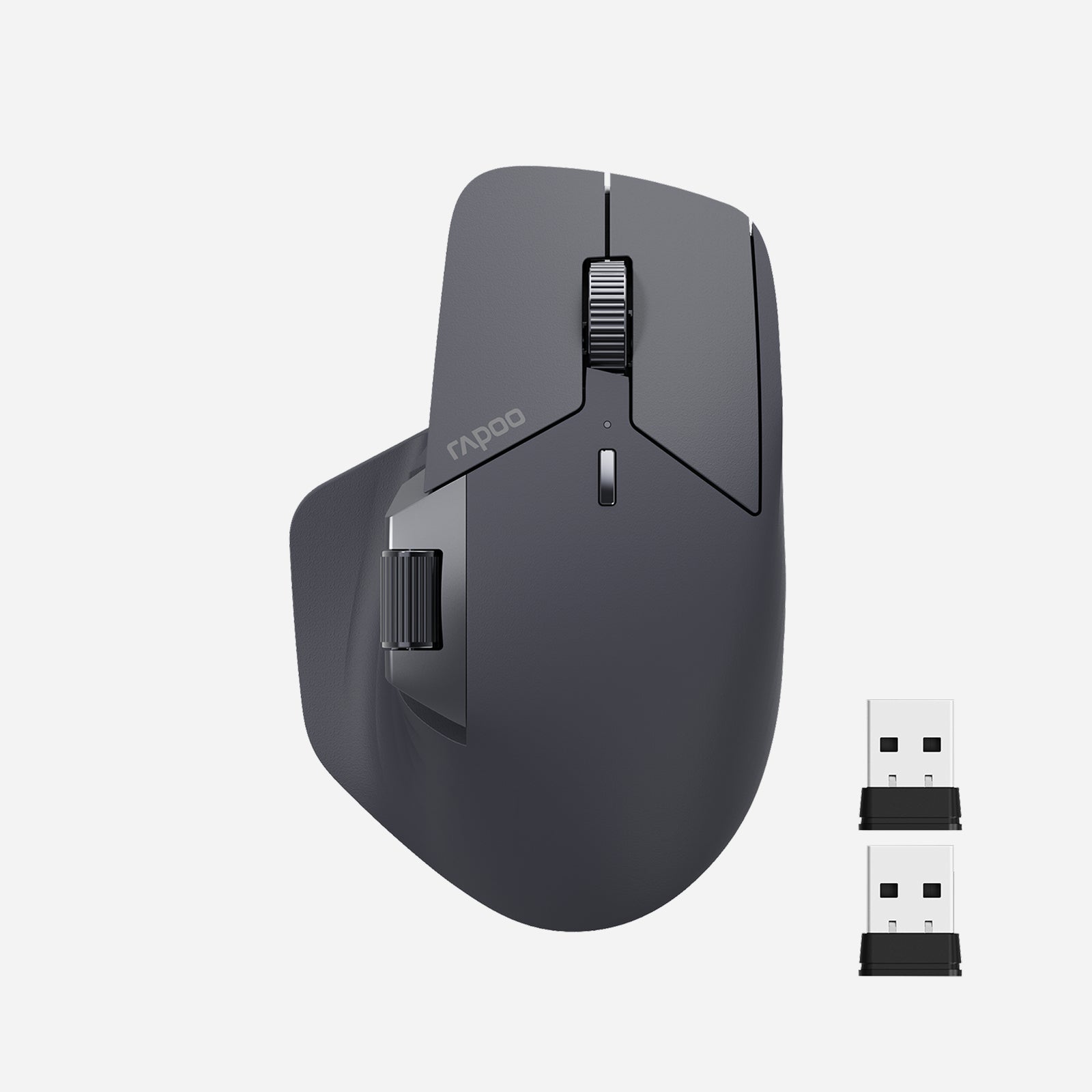 Rapoo MT760L / MT760Mini Multi-Device Wireless Mouse, Bluetooth 5.0 and 2.4G Multi-Mode Connection, Up to 4 Devices, 11 Programmable Buttons, 4K DPI, 90 Days Battery Life, PC, Matte Black