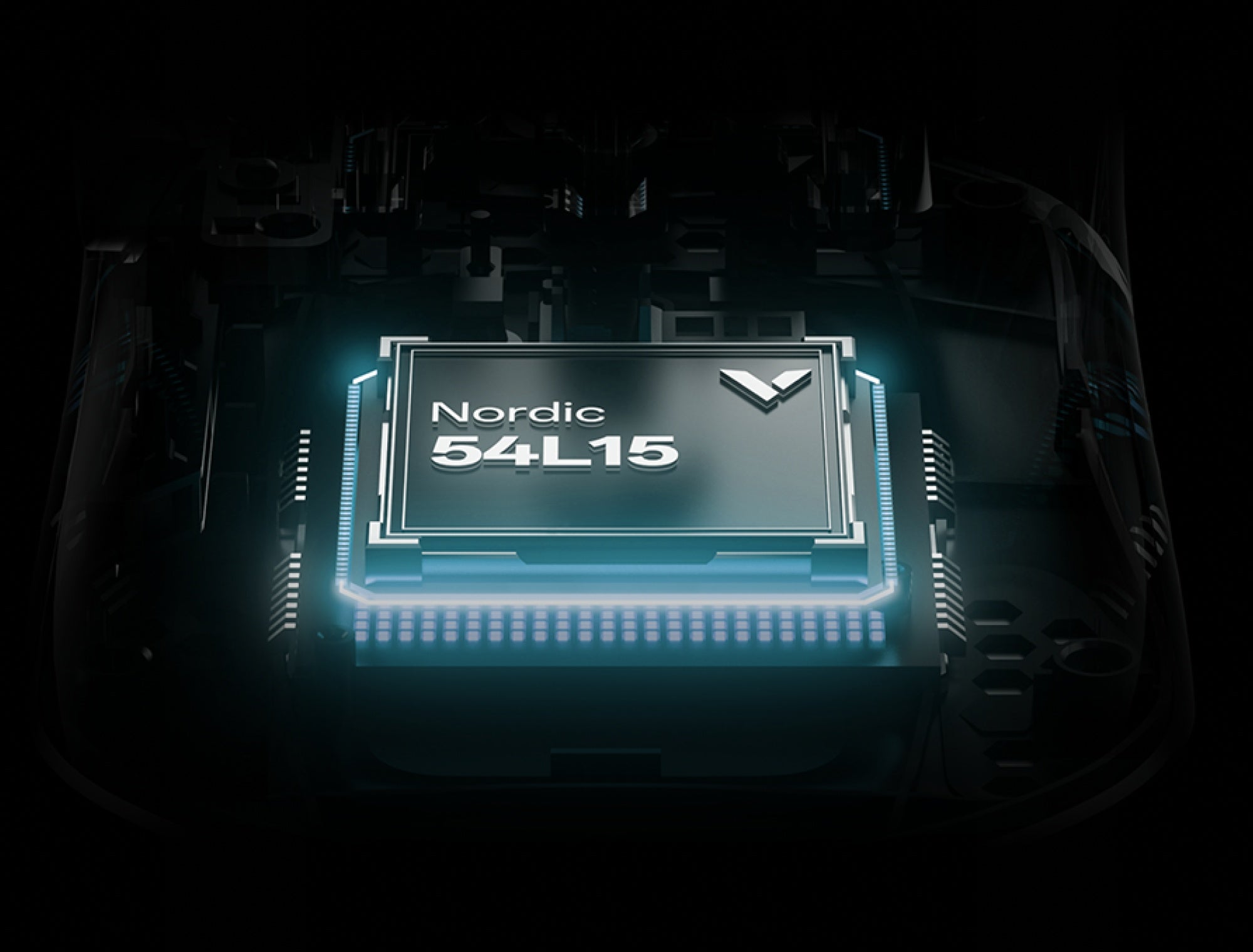 Nordic 54L15 chip detail for Rapoo VT0 series Gen-2 - 0.225ms low latency wireless performance