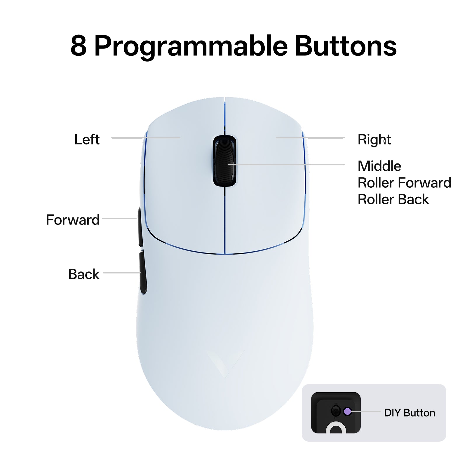 Rapoo VT3s Air Max Ultralight 8K Wireless Ergonomic Gaming Mouse
