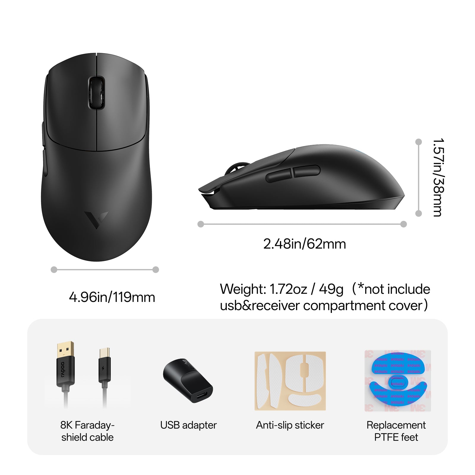 Rapoo VT0 MAX Gen-2 Wireless Gaming Mouse Ultra Lightweight