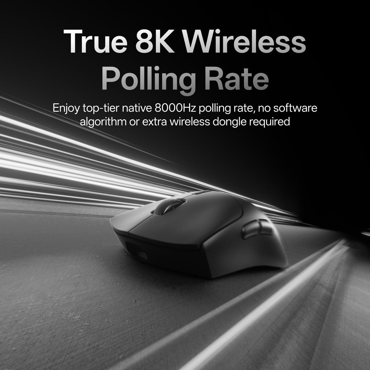 Rapoo VT7 MAX Wireless Gaming Mouse, True 8K Wireless Polling Rate, 53g Lightweight, Up to 500 Hr Battery, Nordic nRF54L15 MCU, 120-Million Optical Switch, 10 Programmable Buttons, Macro Enabled