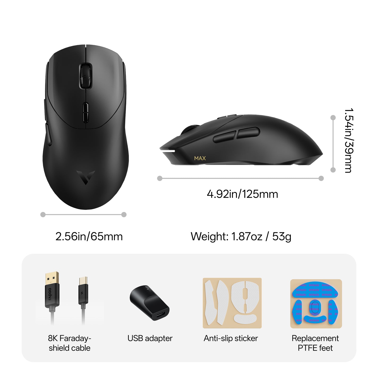 Rapoo VT9 MAX Gen-2 Wireless Gaming Mouse Ultra Lightweight