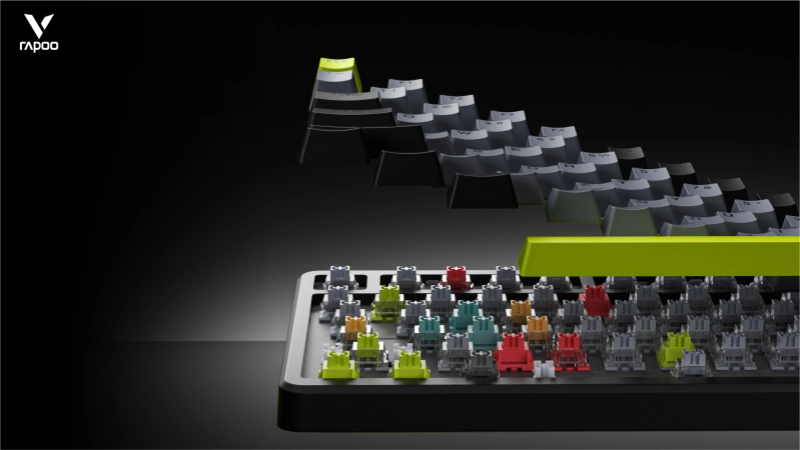 Linear hot-swappable mechanical keyboard