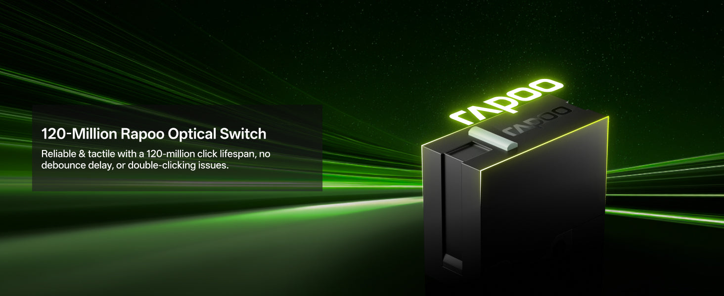 RAPOO VT3S Max Gen-2 gaming mouse with 120 million mechanical microswitch durability