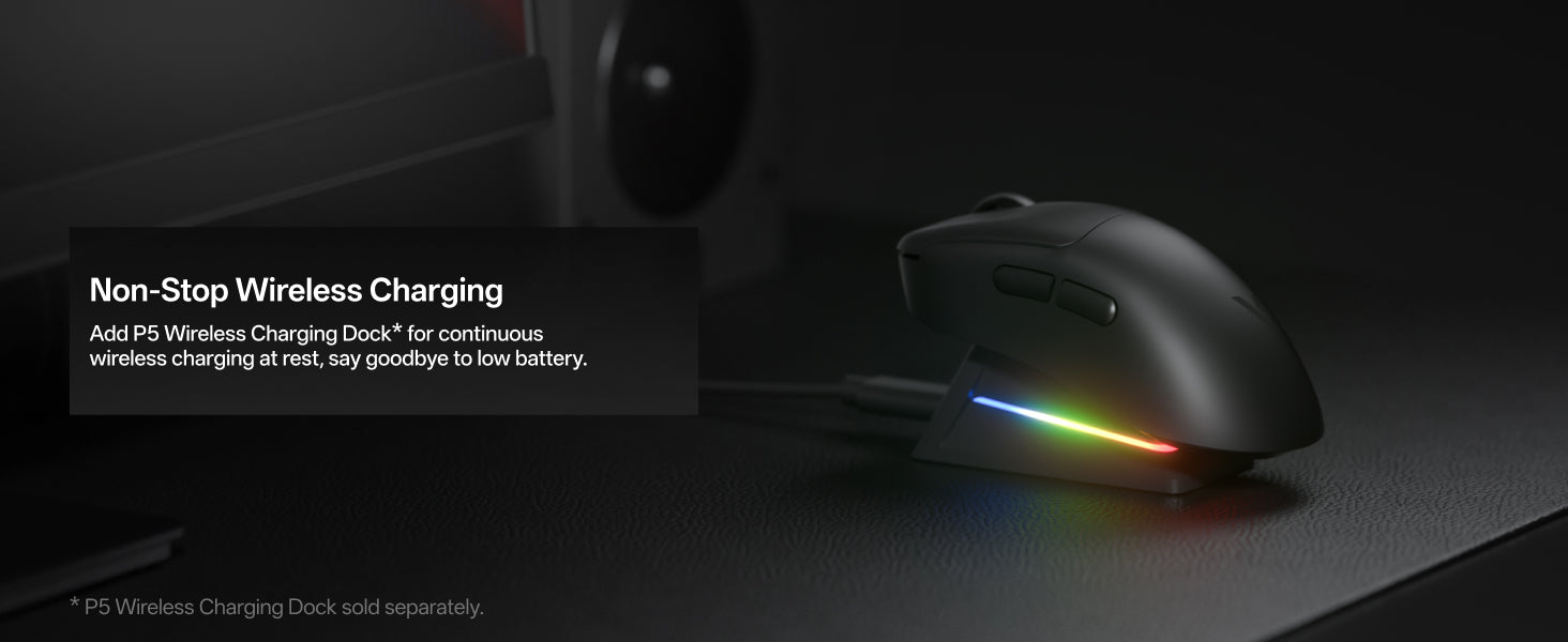 RAPOO VT3S Max Gen-2 gaming mouse with wireless charging support for convenient power management
